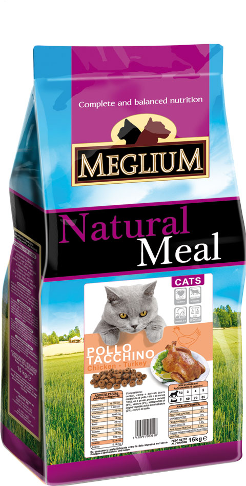 мeglium  курица индейки для взрослых кошек